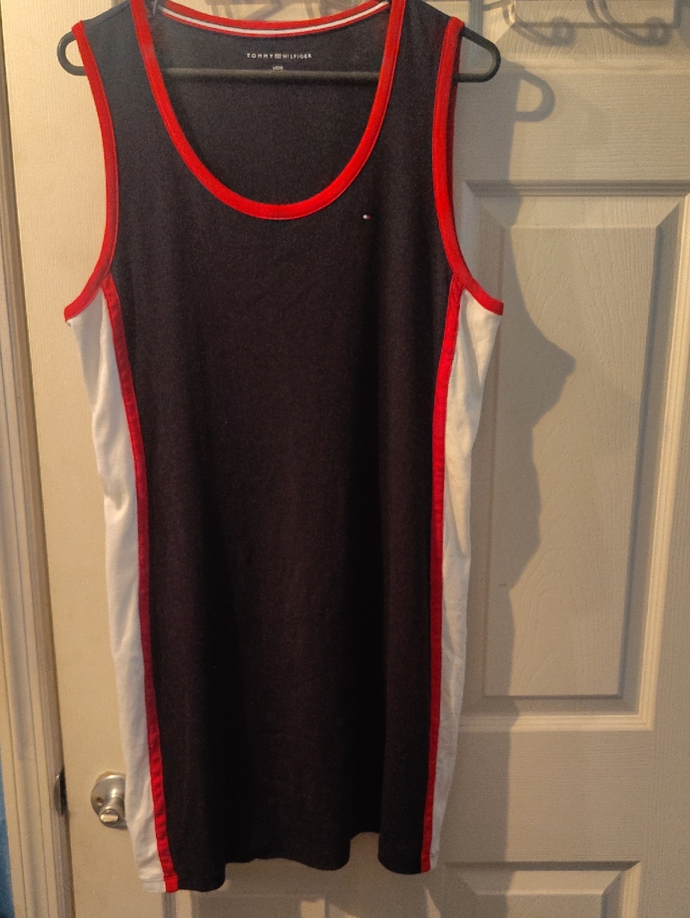 Tommy Hilfiger Navy Tank Dress with Red Trim & White Panels